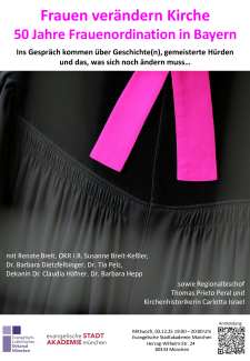 Plakat der Einladung zum Gespräch zum Thema "Frauen verändern Kirche"