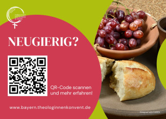 Rückseite der Postkarte "Gemeinsam Feiern" des Bayerischen Theologinnenkonvents