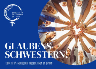Vorderseite der Postkarte "Glaubensschwestern" des Bayerischen Theologinnenkonvents