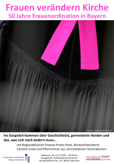 Plakat zum Thema "Frauen verändern Kirche - 50 Jahre Frauenordination in Bayern"