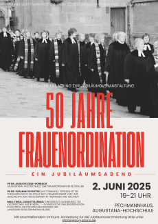 Plakat zum Jubiläumsabend 50 Jahre Frauenordination in Bayern